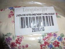 Longaberger 2001 Sweetheart Love Notes Basket Floral Bouquet Liner #28916118 NEW picture