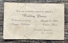 Vintage Wedding Invitation August 10 1949 Easton Minn Marjorie Jackson Jay Smith picture