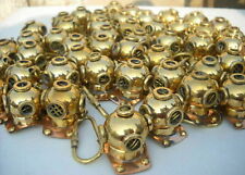 LOT OF 50 Piece Copper Brass Mini Divers Helmet With Key Chain Diving Helmet NEW picture