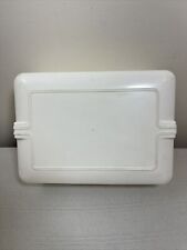 Vintage MCM Tri State Plastic Henderson KY  Trinket Jewelry Box 5x7 2.5”H WHITE picture