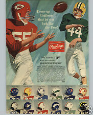 1971 PAPER AD 2 PG Rawlings NFL Team Logo Helmets Jersey Pants Pads picture