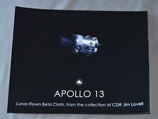 Apollo 13 Space Lunar Flown Beta Cloth Artifact Relic Fragment NASA Moon Lovell picture