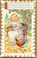 Postcard Nursery Rhyme Curly-locks Curly-locks Divided Back Embossed Unposted picture