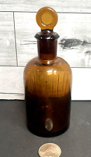Antique Poison Bottle With Glass Stopper Amber  WOOLLEY, MANCHESTER picture