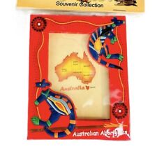 NEW Vintage Australian Aboriginal Picture Frame Kangaroo Dot Art 3.5