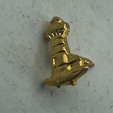 Vtg Tiny Gold Tone Lighthouse Lapel Pin Clutch Back Marked Ballou Reg'd   K3  picture