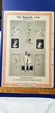 Antique 1926 Vaudeville Act Poster THE BUTTERFLY GIRLS Trapeze Act B6 picture