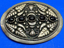 ORNATE QUALITY leaf theme  Vintage JG German Silver Mexico made belt buckle picture