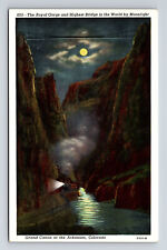 Night train at the Royal Gorge CO Full Moon Postcard picture