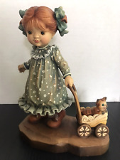 SARAH KAY ANRI VALENTINE PURRFECT DAY FIGURINE GIRL WITH CAT IN WAGON 6  1/2” LE picture