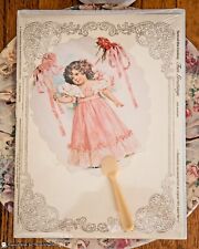 Greeting Card Victorian Birthday Fan Vintage New in Package Gift Girl Floral picture