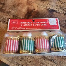 Vintage Sears New Old Stock Christmas Drum Ornaments Made In Japan picture