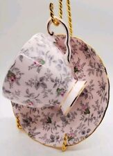 Vintage Royal Tuscan Pink Rose Chintz Floral Bone China Tea Cup & Saucer England picture