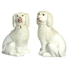Antique Pair of English Staffordshire Porcelain Dogs C1870 picture