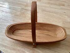 Deep Spring Folding Collapsible Farmhouse Style Wooden Basket picture