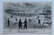 1907 NY Postcard New York City Crossing the East River on Ice Jan 23 1875 illust picture