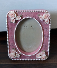 Mauve W/Rose Pattern Hand Painted Picture Frame-DEZINE picture