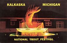 Vintage Postcard National Trout Memorial Fountain Michigan shrine photo color picture