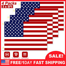 4Pack 3x5Ft American Flag +Grommets United States Flag US Flag UV Fade Resistant picture