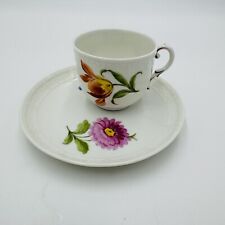 Nymphenburg Tea Cup & Saucer Porcelain L 20517 Hand Painted Floral Antique picture