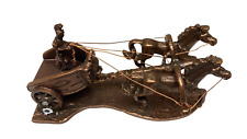 WHOLESALE Roman Chariot Bronzed Miniature Sculpture Metal Figurine Made in Italy picture