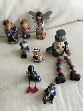 Small Miniature  Patriotic 4th of July Figurines  8 Pieces - Americana Sam picture