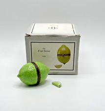 PHB Porcelain Hinged Box Lime With Lime Slice Trinket Midwest 26939 ~ New picture