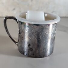 VINTAGE ONEIDA SILVERSMITHS ALPHABET CHILD CUP WITH SIPPER TOP MADE IN USA picture