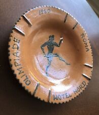 Vintage 1960 Olympics Ash Tray - Olympiad - Roma Hotel Nord - made Orvieto Italy picture