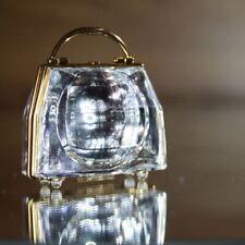 Swarovski Crystal HANDBAG CLOCK GOLD UNIQUE RETIRED ITEM #210820 EUC  picture