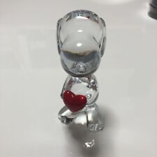 Baccarat Peanuts Cartoon Snoopy with Heart 70th Anniv. Crystal Figurine w/o Box picture
