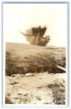 c1910's 1000 Pounds Dynamite Explosion Camp Funston Kansas RPPC Photo Postcard picture