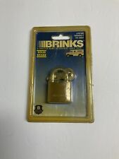 Vintage Solid Brass BRINKS Padlock With 2 Original Keys 1.25” NOS picture