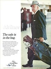 1968 UNITED AIR LINES ad airlines airways advert THE SALE IS IN THE BAG golf picture
