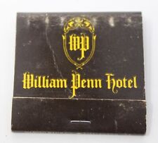 Vintage 1950s Matchbook William Penn Hotel Mellon Square Pittsburgh Pennsylvania picture