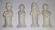 Vintage L.T. Italy Carved Choir Angel Christmas Decor Carolers Figurines 4 Set picture