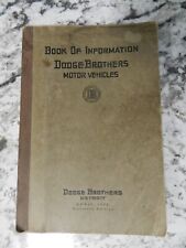 Vintage Dodge Brothers Motor Vehicles Book Of Information   April 1923  *Nice* picture