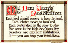 New Year's Resolution - Posted 1911 - Postcard picture