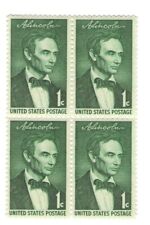 Beardless Abraham Lincoln 64 Year Old Mint Vintage Stamp Block from 1959 picture