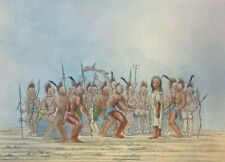 1903 Vintage George Catlin Illustration Native American Dance to the Berdash picture