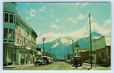 SKAGWAY, AK Alaska  BROADWAY STREET Scene  c1950s, 60s Cars  Postcard picture
