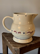 LONGABERGER WOVEN TRADITIONS 76 Oz PITCHER ALL AMERICAN RED WHITE & BLUE (9E) picture