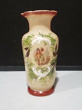 Antique/Vintage Victorian Enameled Courting Couple Glass Vase picture