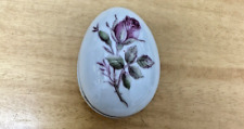 Vintage Limoges France Egg Miniature Trinket Boxes Porcelain Art Floral picture