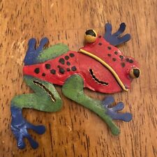 Vintage Metal Hand Painted Refrigerator Magnet Bold Retro picture