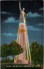 Linen Postcard, Vulcan The Iron Man, Birmingham, Alabama AL (1208) picture