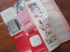 1953 MOTOROLA TELEVISION ADVERTISING BROCHURE many models great graphics picture