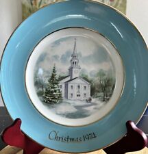 Vintage AVON Christmas Plate Series COUNTRY CHURCH 2nd Edition 1974 WEDGWOOD picture