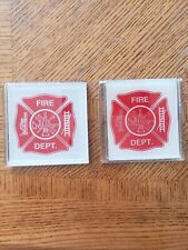 2) Custom Firefighter Coasters picture