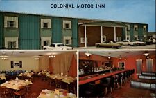Walnut Iowa Colonial Motor Inn multiview interior exterior ~ unused postcard picture